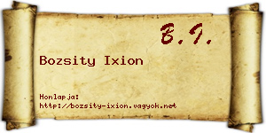 Bozsity Ixion névjegykártya